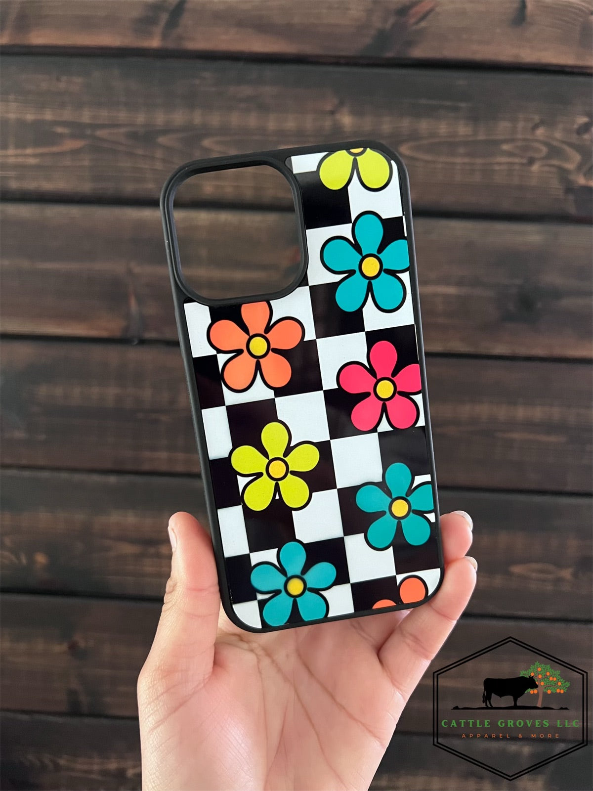 Checkered Flower Phone Case