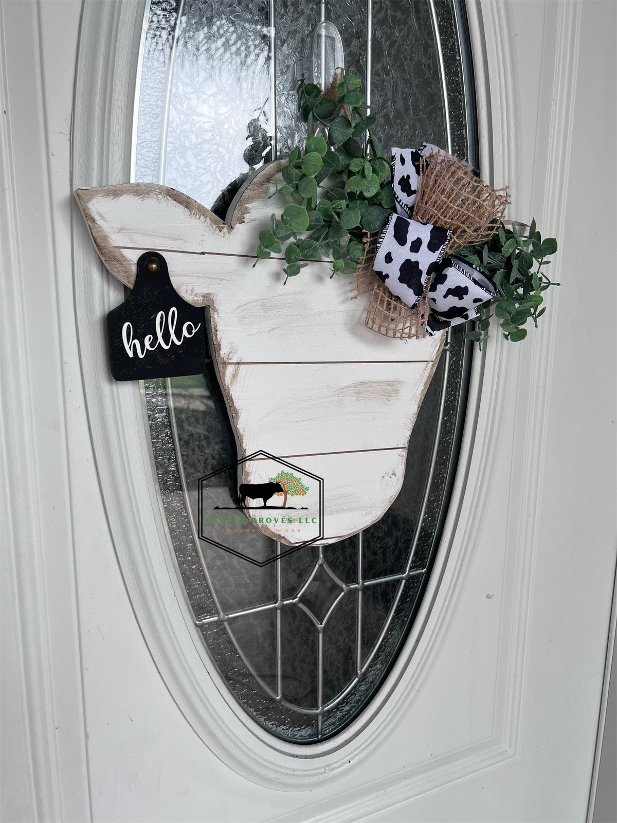 White Shiplap Cow Head